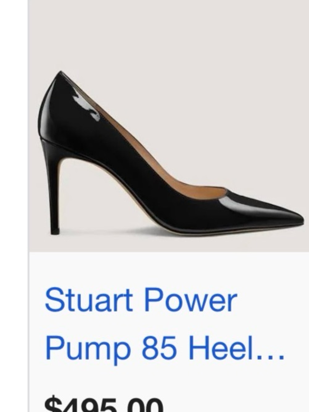 Stuart Weitzman Black Patent Pointed-Toe Pump